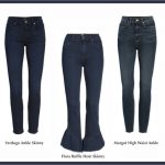 Picture of 7 pairs of cute Paige jeans. All different styles and all blue denim or black.