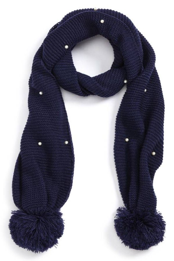 BP. Imitation Pearl Pompom Scarf $12.98