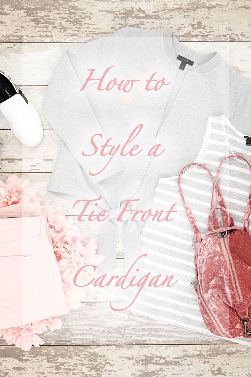 How to Style a Tie Front Cardigan from J Crew. This bomber cardigan is so cute to transition into Spring.