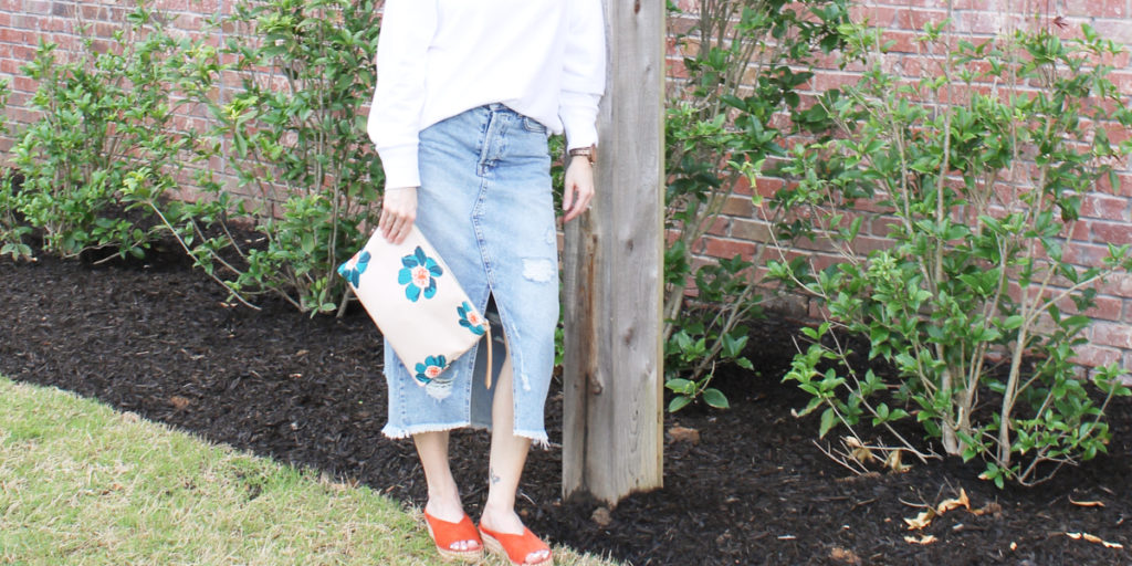 How to Style a Denim Midi Skirt
