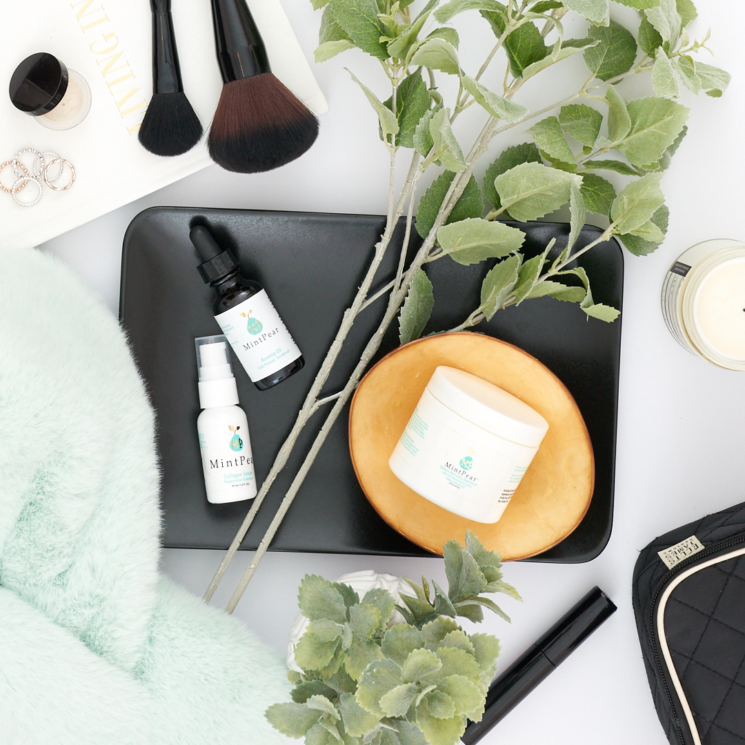 Flat lay photo of MintPear Products