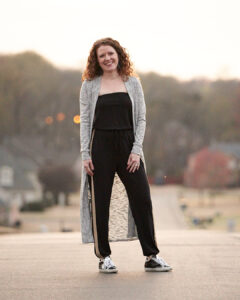 3 Ways to Style a Jumpsuit for Spring - Long Cardigan and sneakers outfit