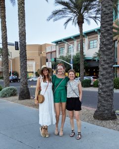 Jennifer, Erika and I standing outside of Fashion Square