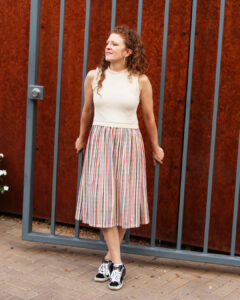 Photo of Me in the Zara Dress with my Golden Goose Sneakers