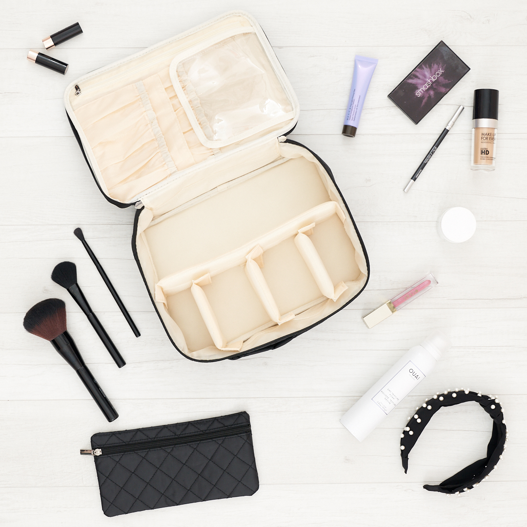 Ellis james designs large travel makeup bag organizer hotsell train case toiletry bags for women