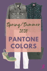Photo of an outfit showing clothing that represents the pantone colors for spring/summer 2020