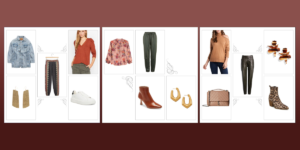 How to Dress Up Joggers image with three outfits from Your Guide To Style