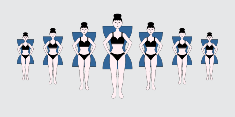 How to Style The Hourglass Shape Image with girl and hourglass shape behind her
